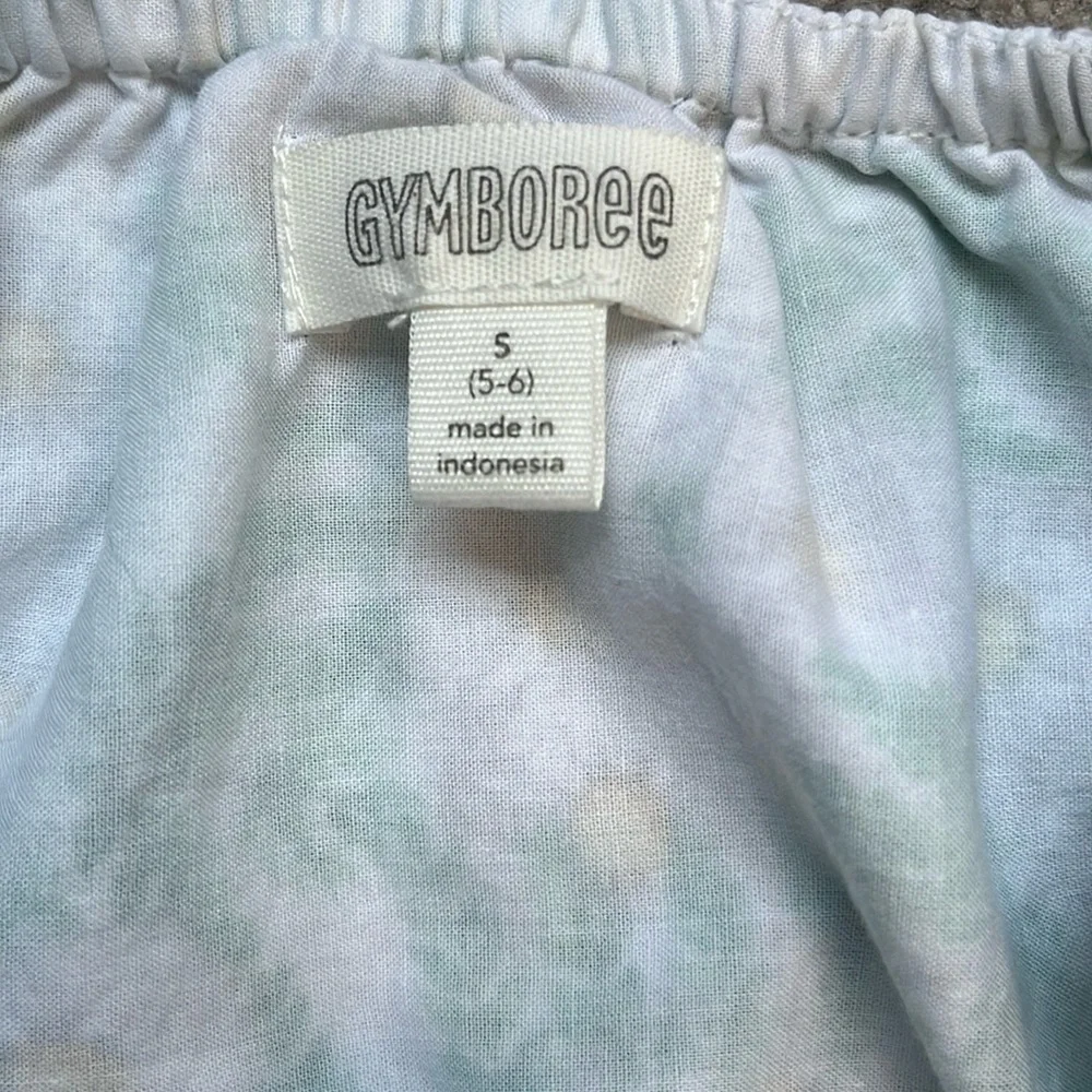 Gymboree Daisy Print Cap Sleeve Cotton Dress Green Yellow White Size Small 5-6
